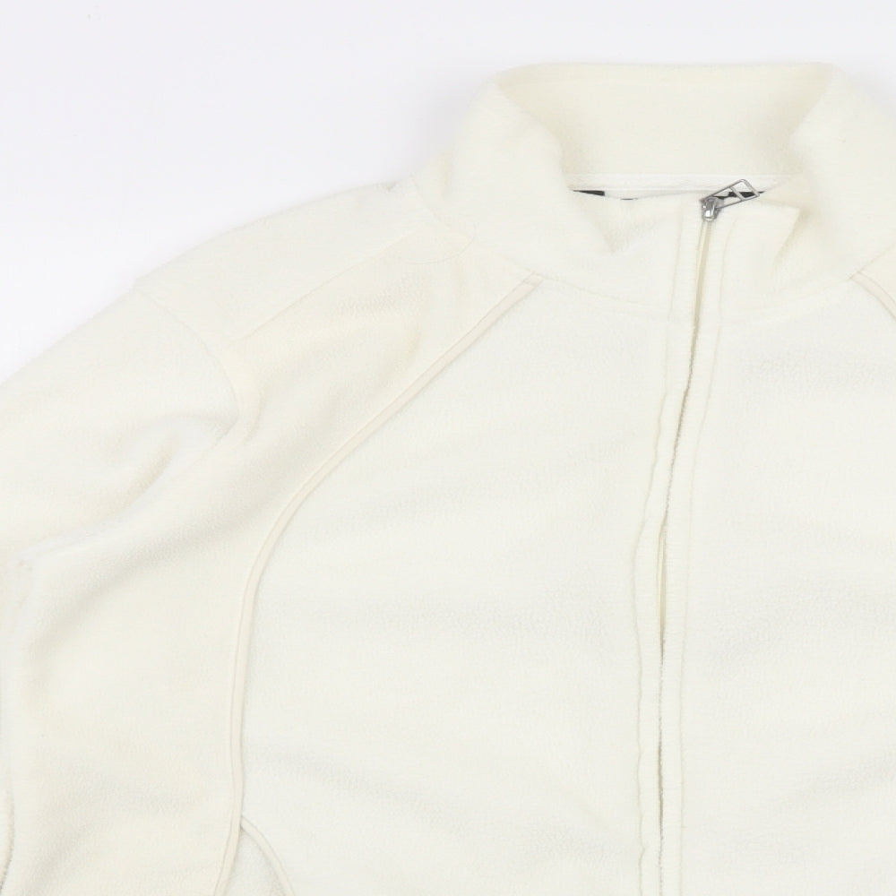 Dunnes Womens White  100% Polyester Full Zip Sweatshirt Size 12