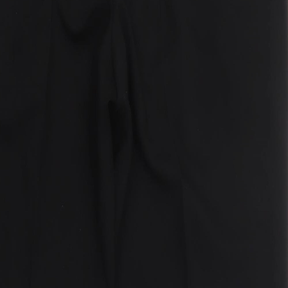 Marks and Spencer Mens Black  Wool Trousers  Size 42 in L33 in Regular Zip