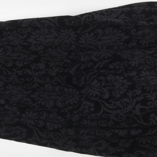 Per Una Womens Black Floral Cotton Maxi Skirt Size 10