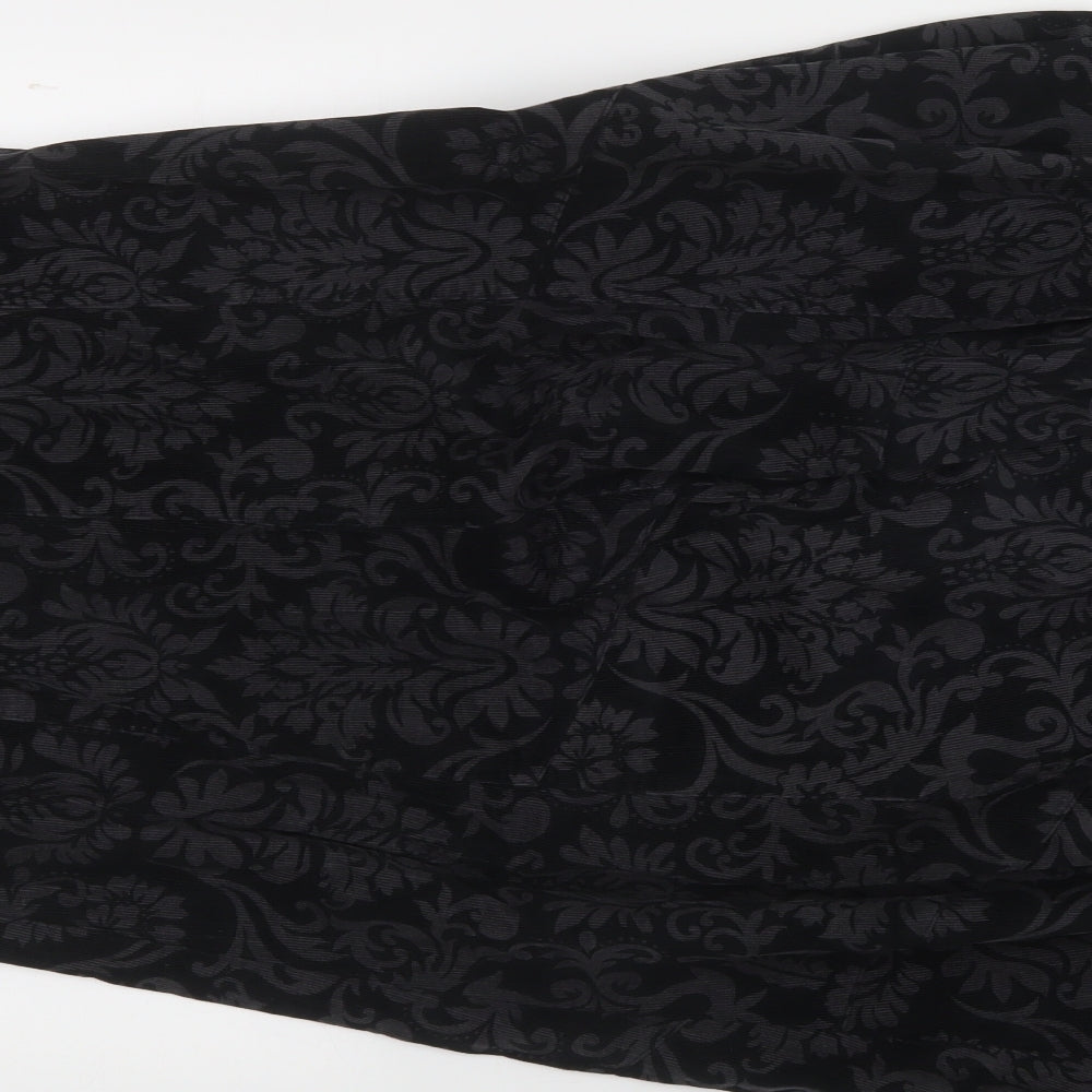 Per Una Womens Black Floral Cotton Maxi Skirt Size 10