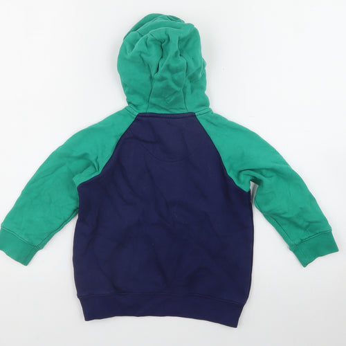 Little Light House Boys Blue  100% Cotton Henley Hoodie    - Tractor