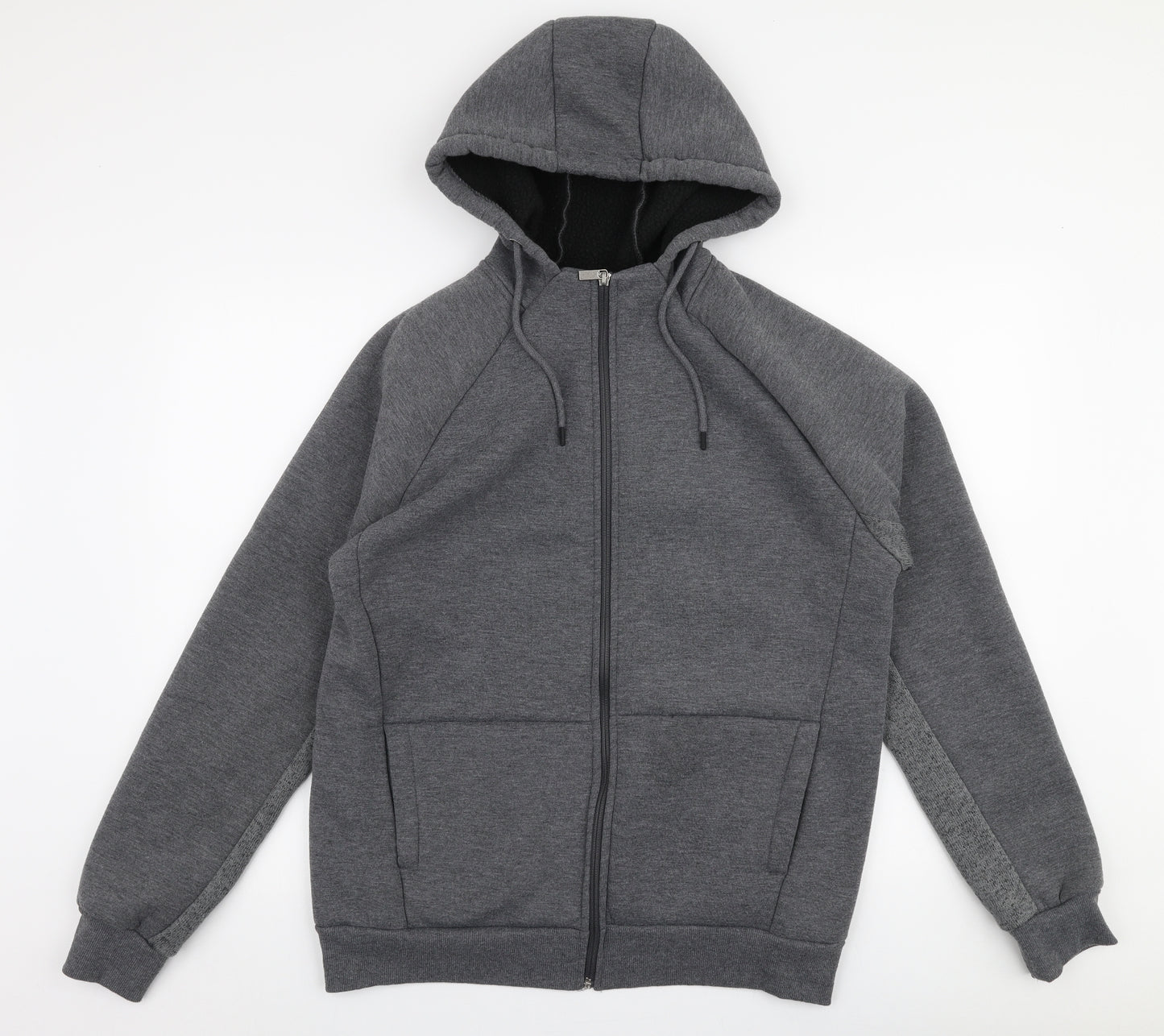Primark Mens Grey  Polyester Full Zip Hoodie Size L