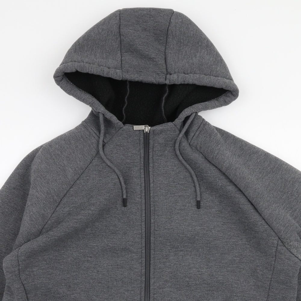 Primark Mens Grey  Polyester Full Zip Hoodie Size L