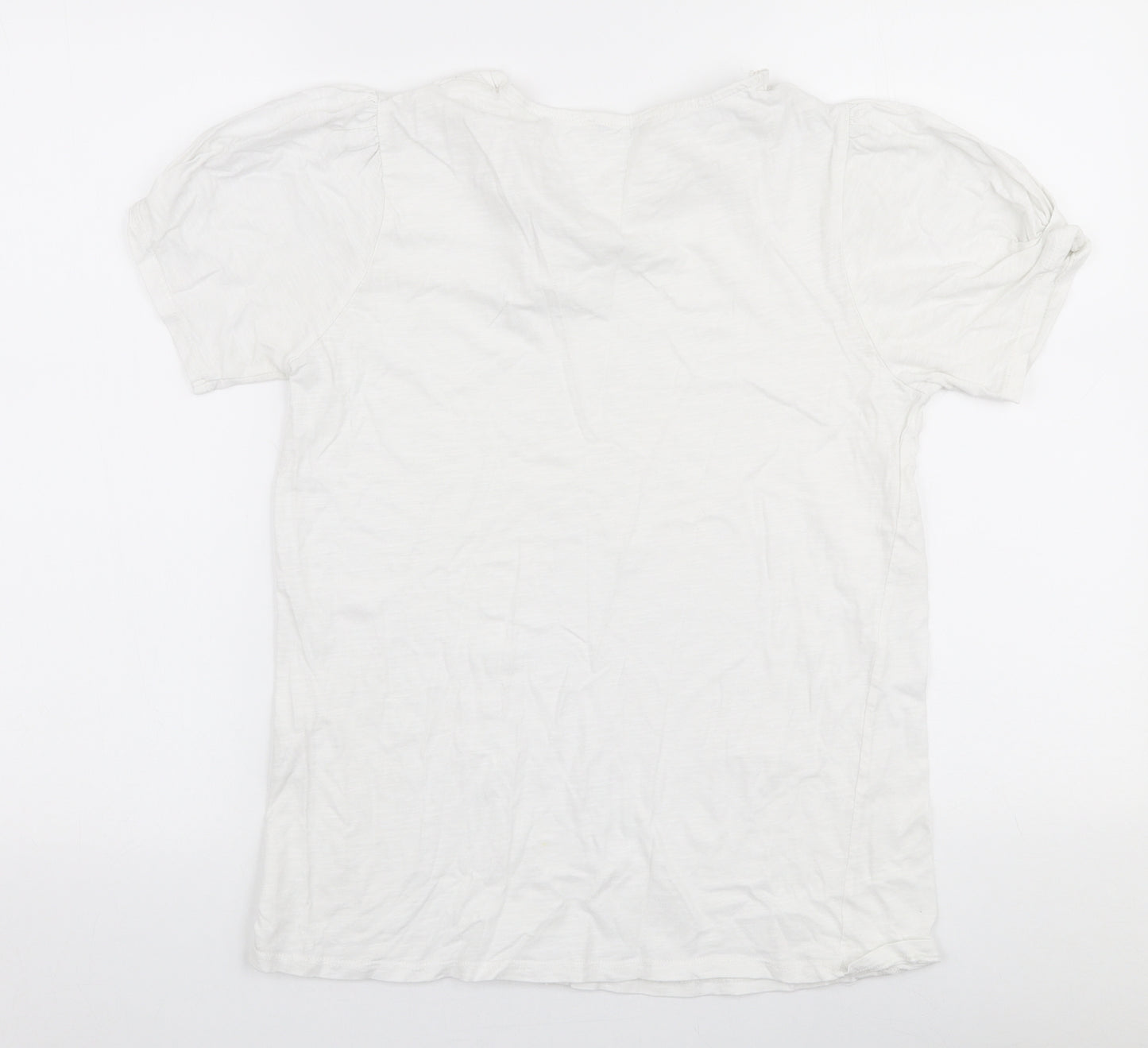 George Womens White  100% Cotton Jersey T-Shirt Size 10 Collared