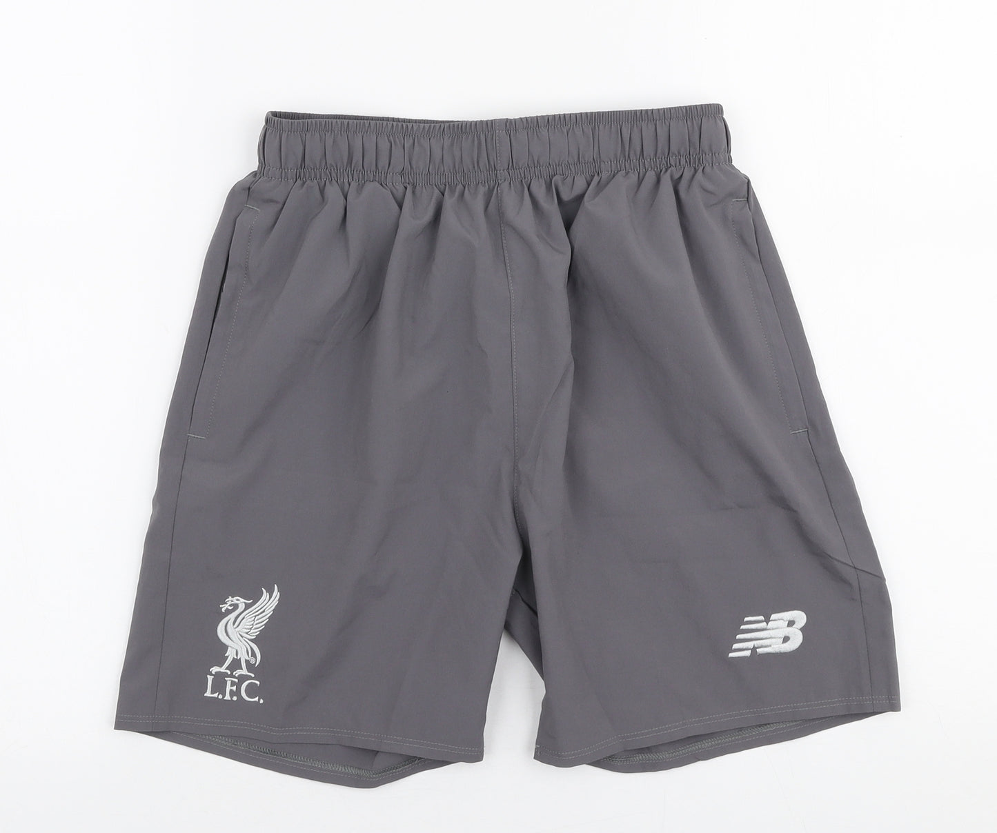 New Balance Boys Grey  Polyester Sweat Shorts Size XL  Regular Drawstring - Liverpool FC