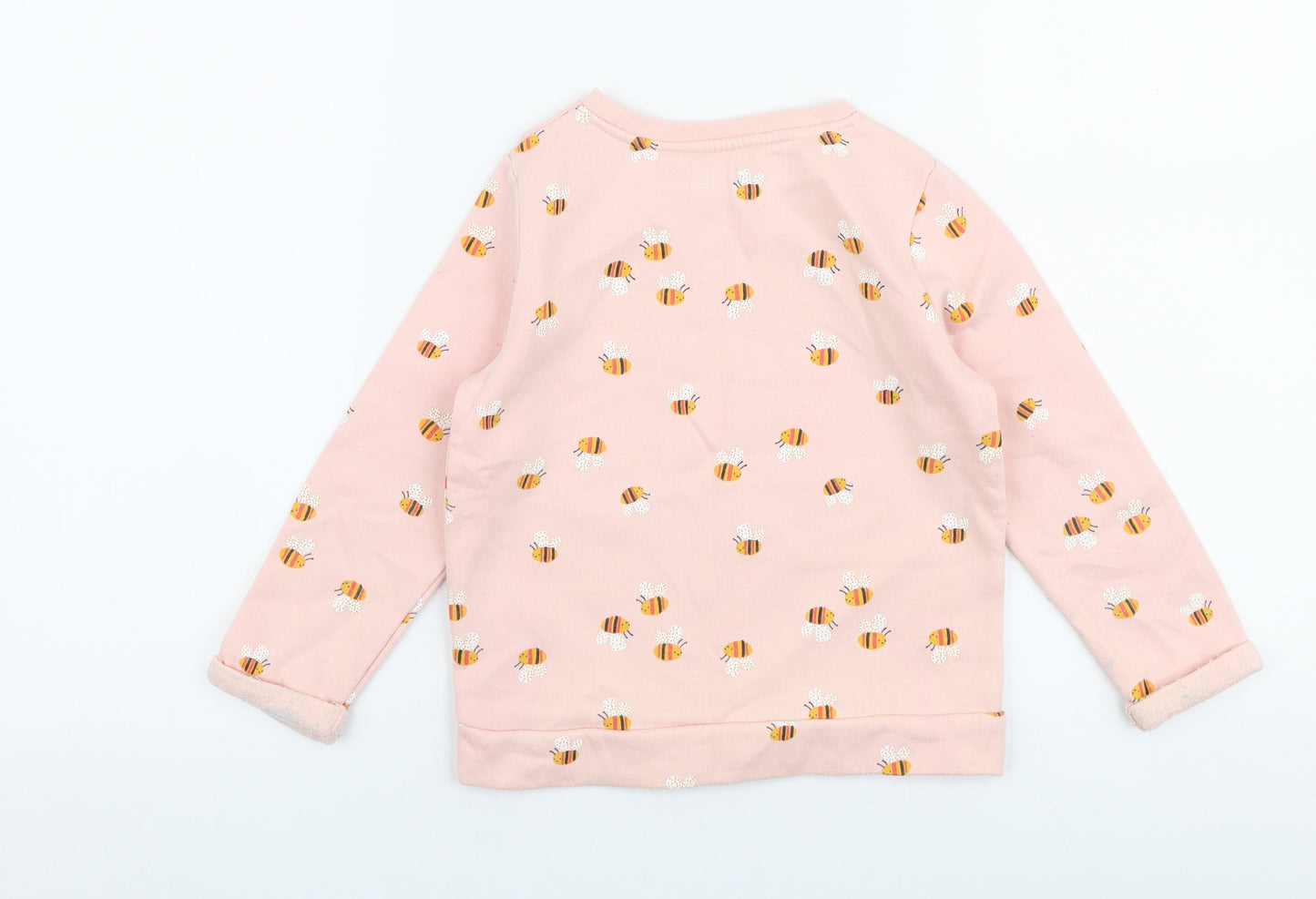 F&F Girls Pink  Cotton Pullover Sweatshirt Size 4-5 Years  Pullover - Bees