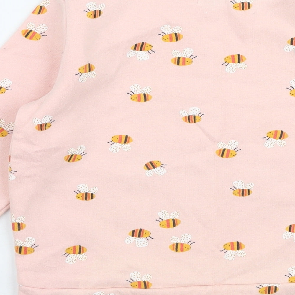 F&F Girls Pink  Cotton Pullover Sweatshirt Size 4-5 Years  Pullover - Bees
