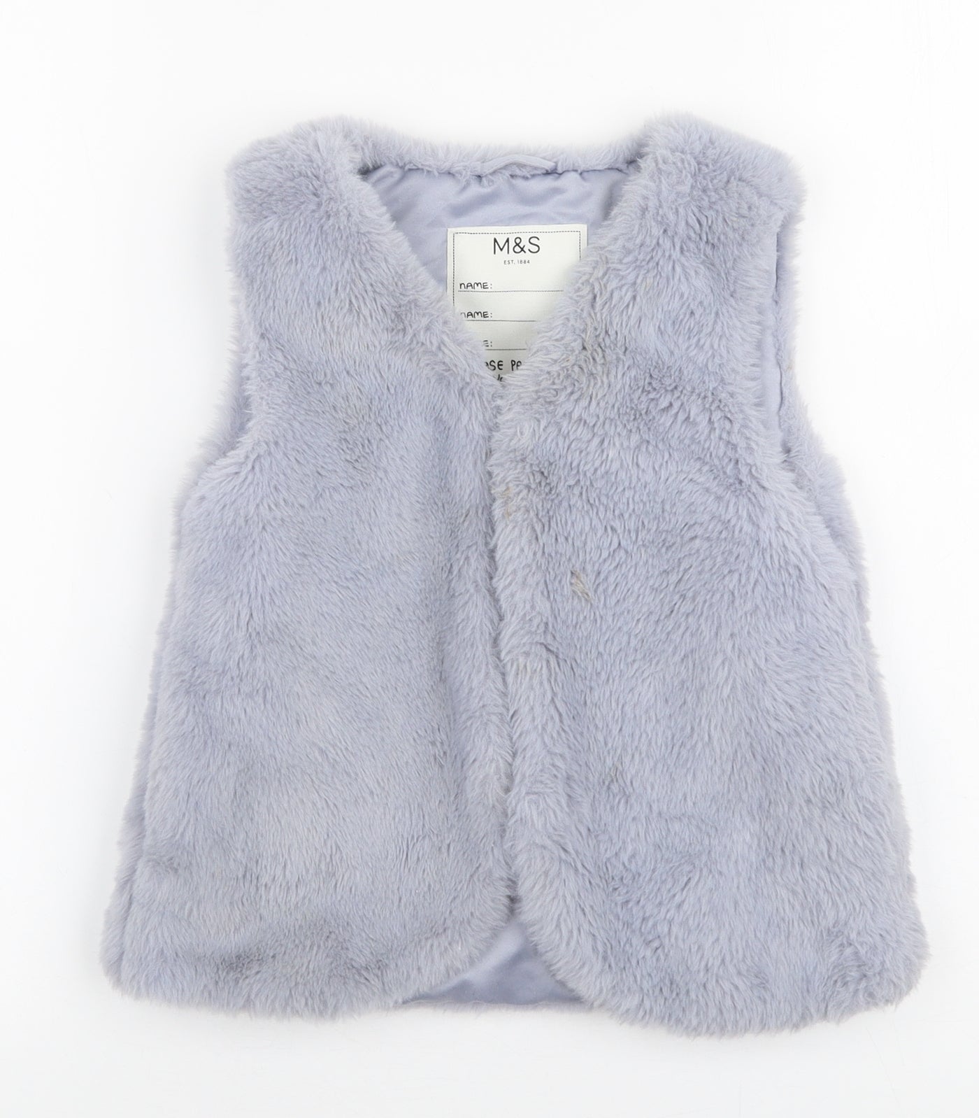 Marks and Spencer Girls Grey   Gilet Coat Size 6-7 Years  Hook & Eye