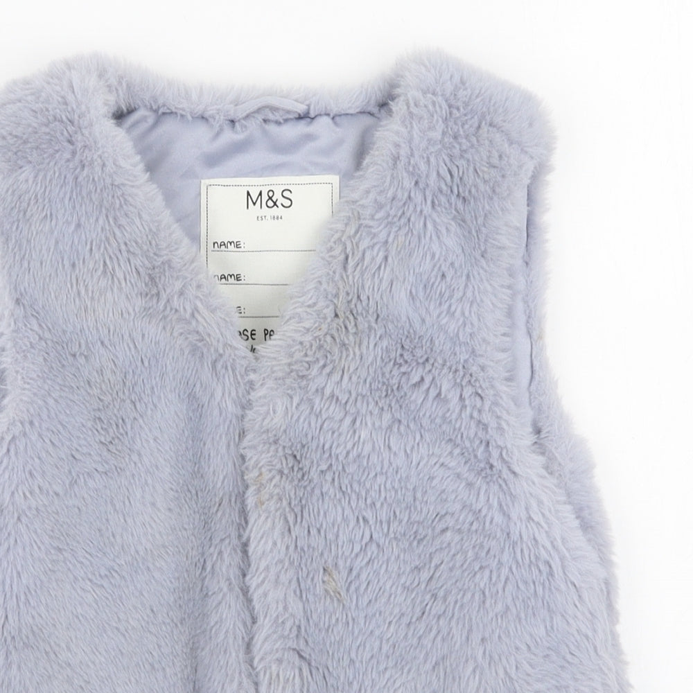 Marks and Spencer Girls Grey   Gilet Coat Size 6-7 Years  Hook & Eye