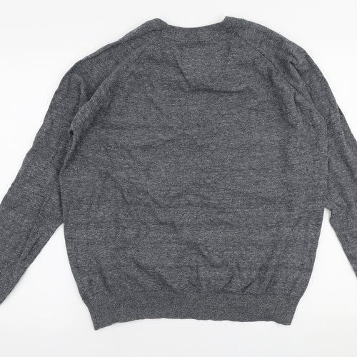 Threadbare Mens Grey Round Neck  Cotton Pullover Jumper Size XL