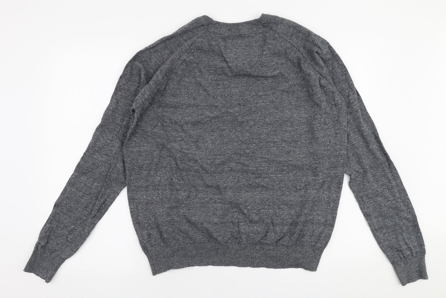 Threadbare Mens Grey Round Neck  Cotton Pullover Jumper Size XL