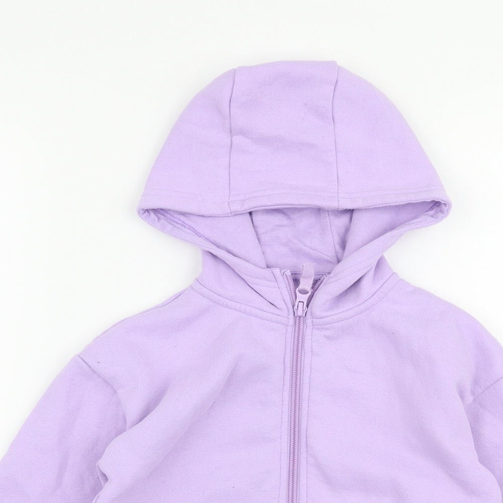 Dunnes Stores Girls Purple  Polyester Full Zip Hoodie Size 7-8 Years  Zip