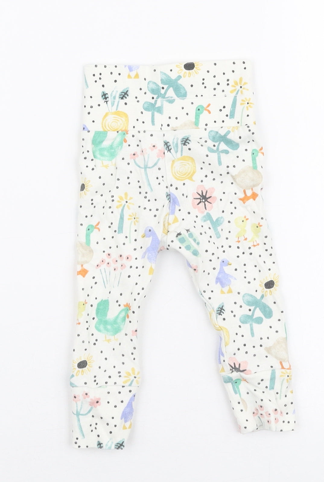 Marks and Spencer Girls Multicoloured Floral 100% Cotton Capri Leggings Size 3-6 Months  Pullover