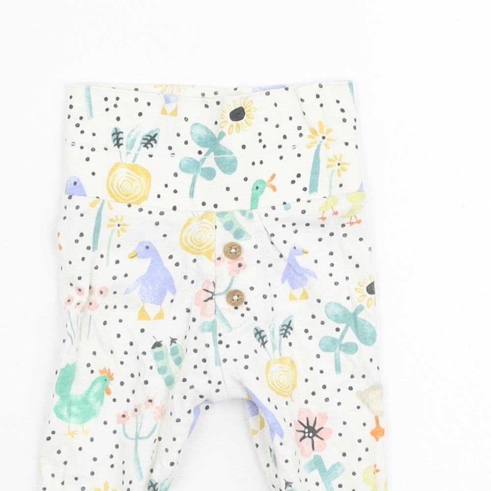 Marks and Spencer Girls Multicoloured Floral 100% Cotton Capri Leggings Size 3-6 Months  Pullover
