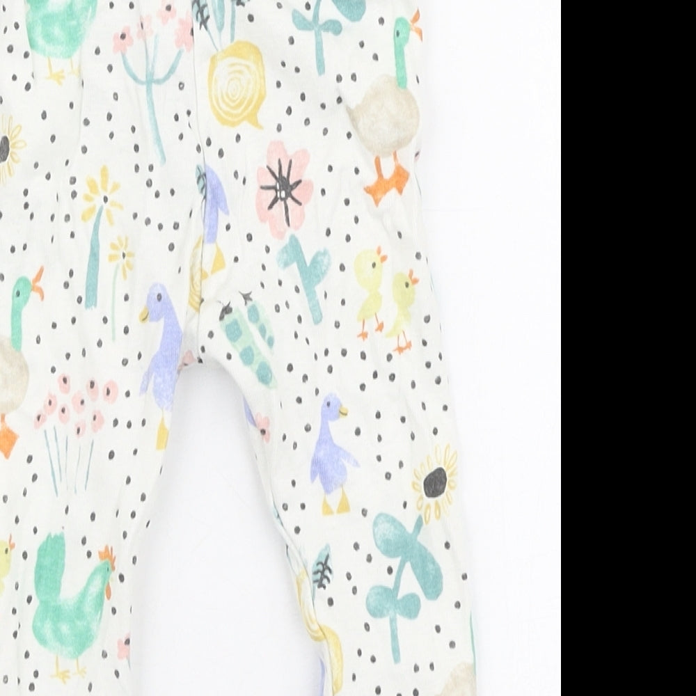 Marks and Spencer Girls Multicoloured Floral 100% Cotton Capri Leggings Size 3-6 Months  Pullover