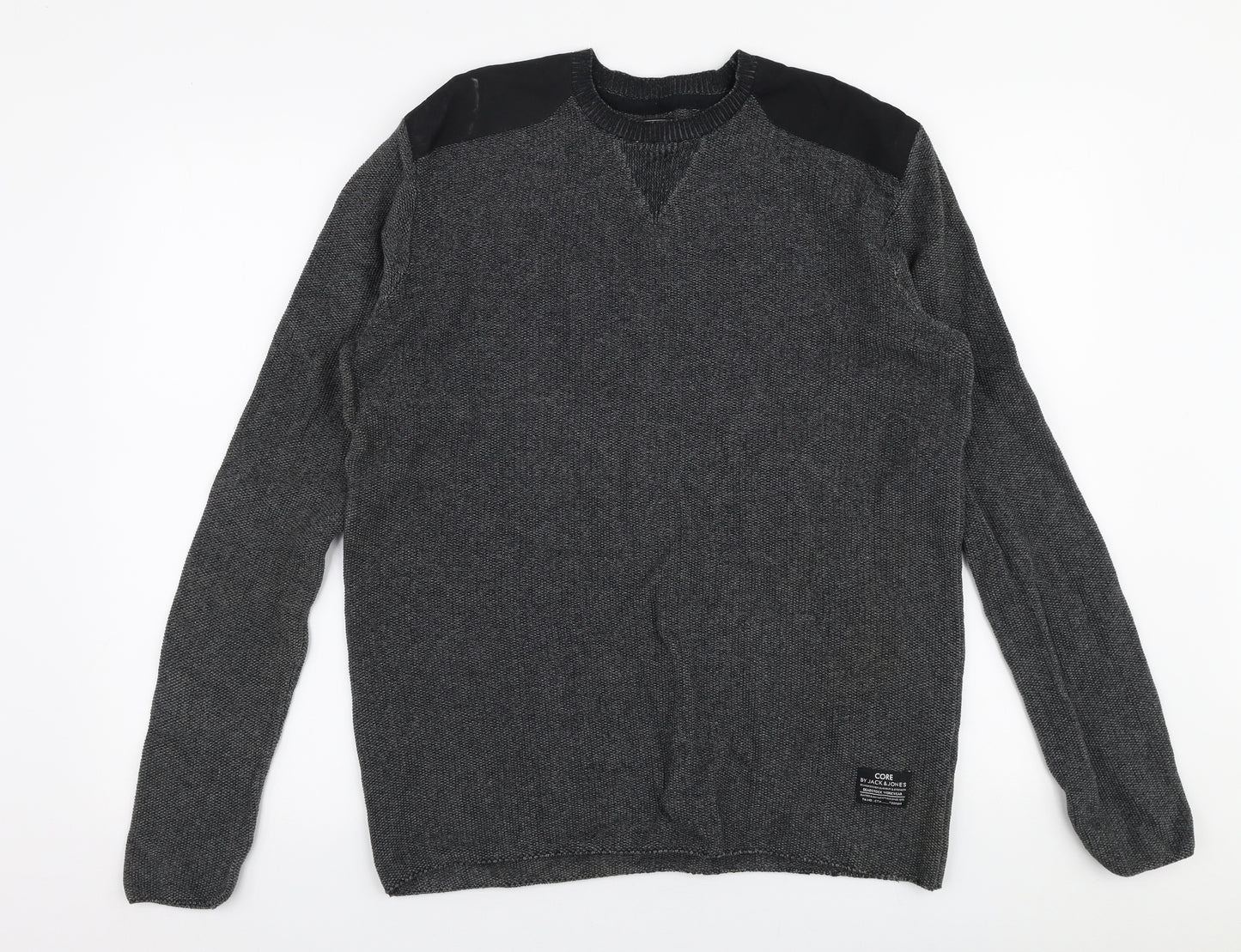 JACK & JONES Mens Grey Round Neck  Cotton Pullover Jumper Size XL