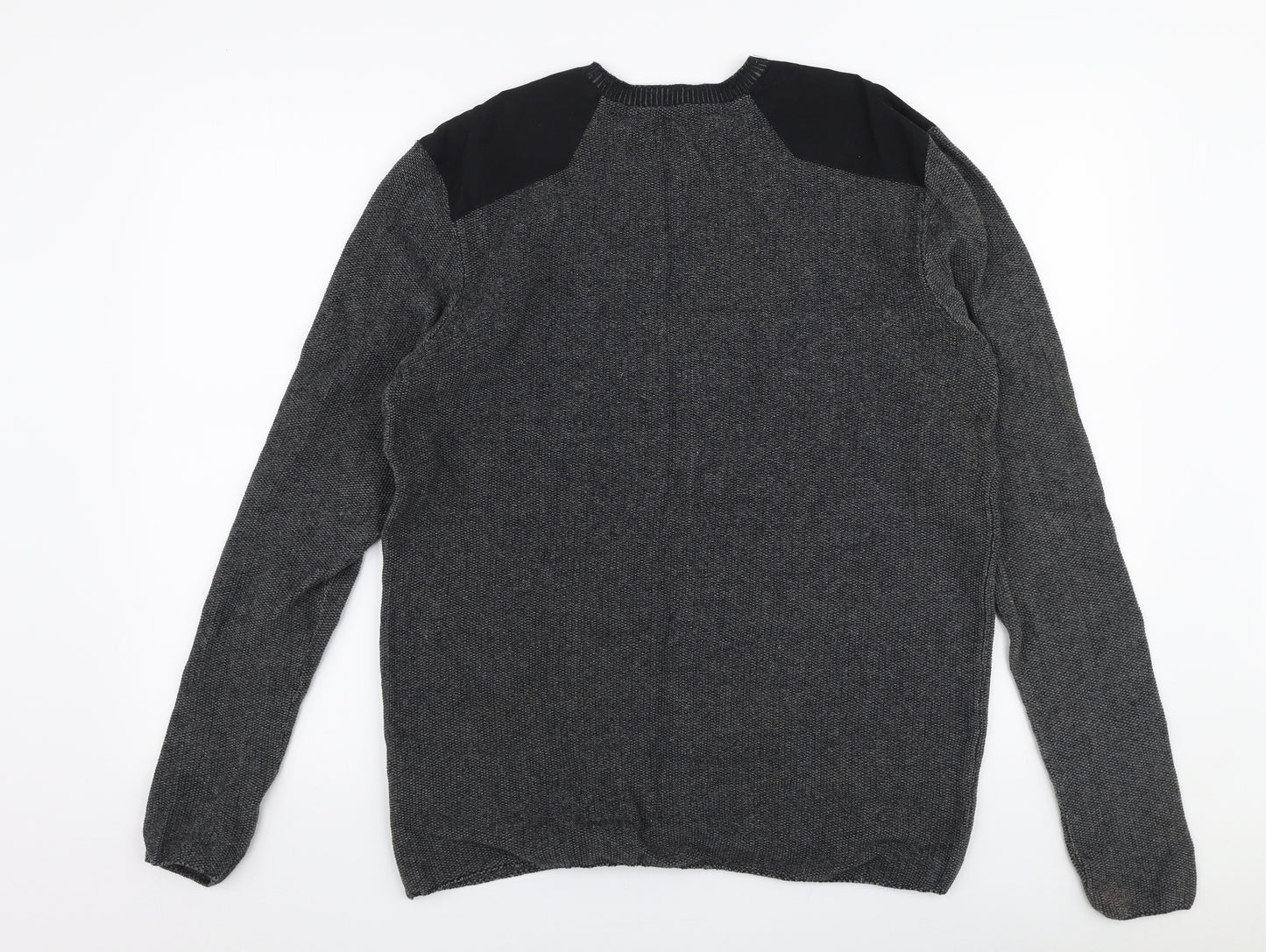 JACK & JONES Mens Grey Round Neck  Cotton Pullover Jumper Size XL