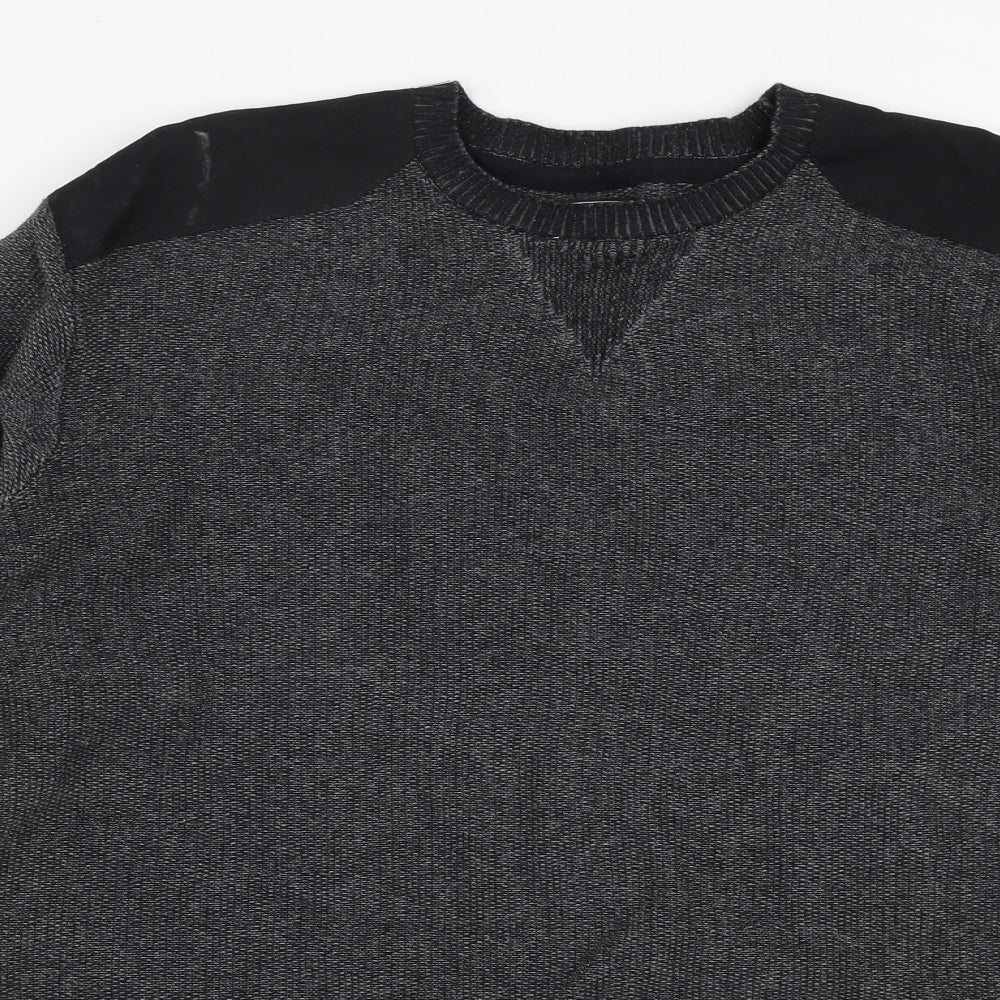 JACK & JONES Mens Grey Round Neck  Cotton Pullover Jumper Size XL
