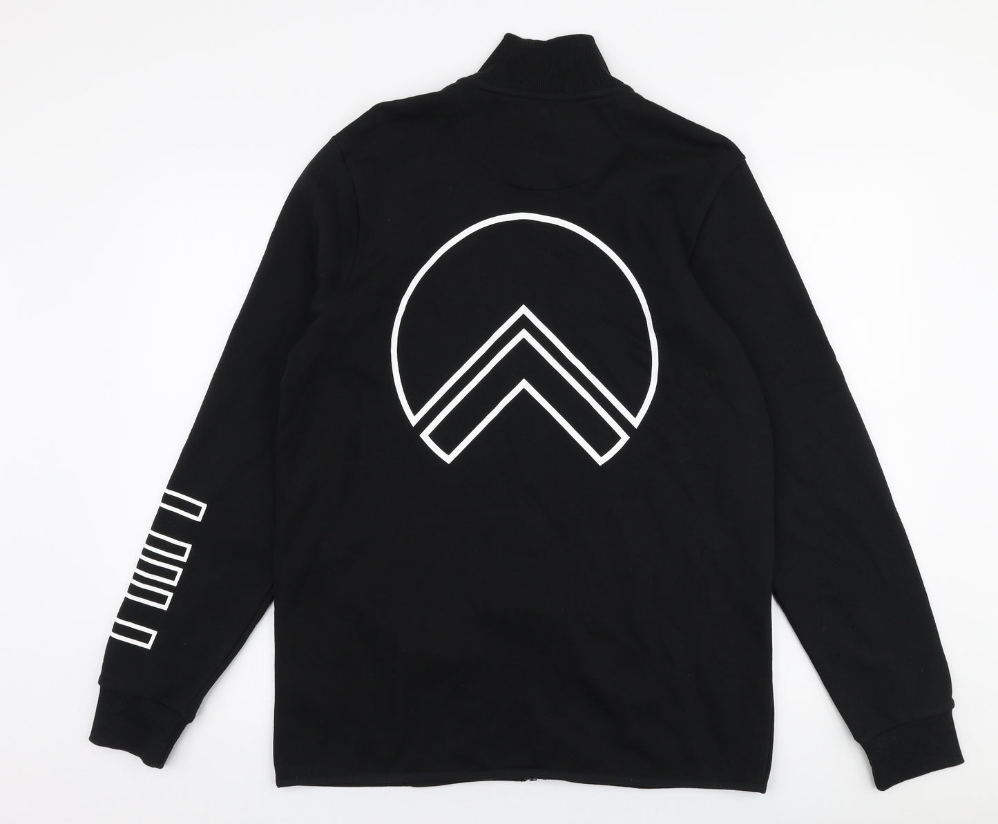 Hiit Mens Black  Cotton Full Zip Sweatshirt Size M