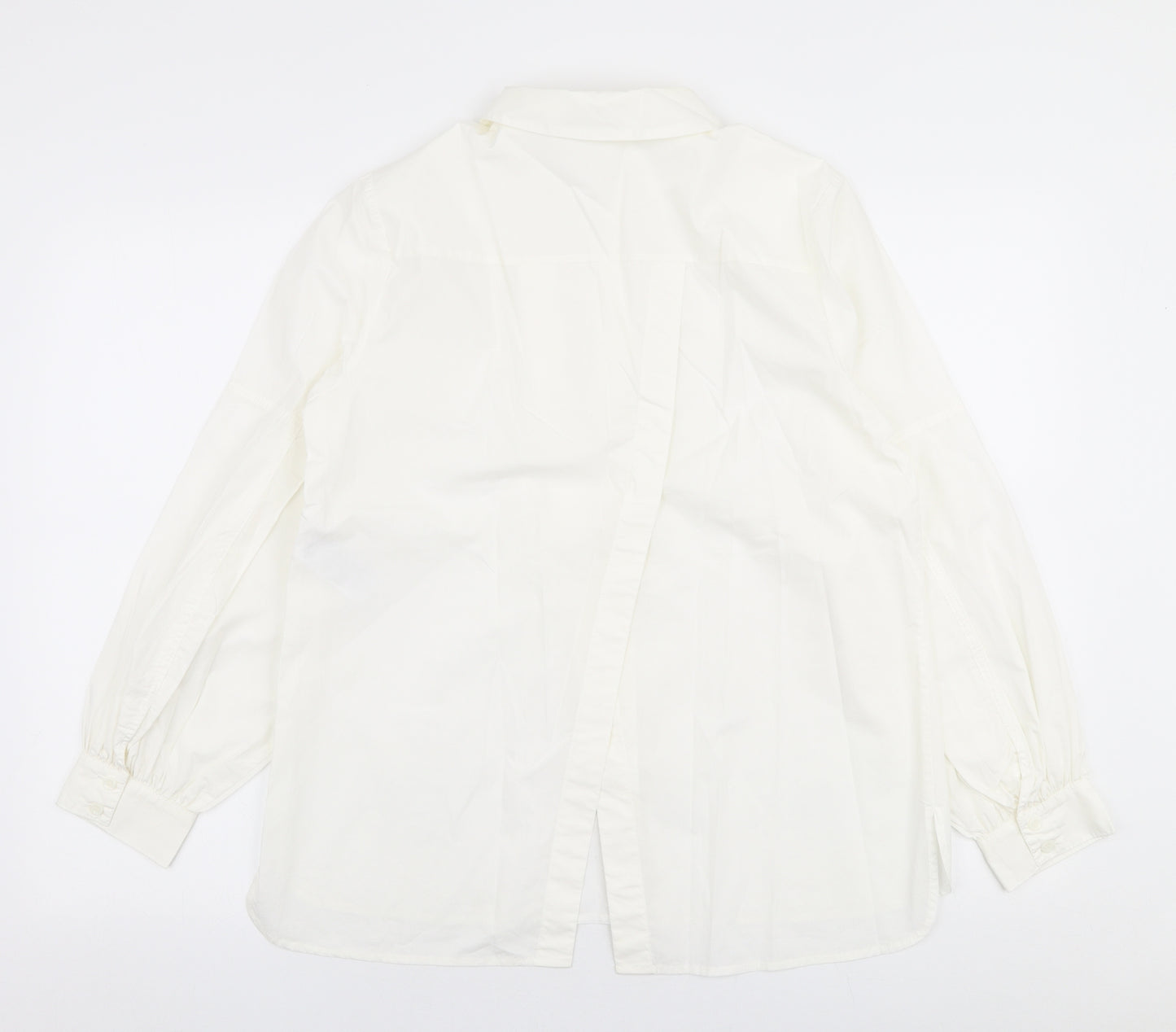 Mint Velvet Womens Ivory  100% Cotton Basic Button-Up Size 14 Collared