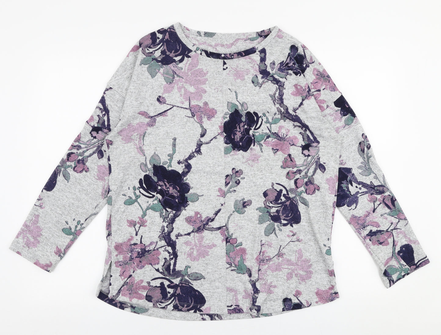 Dunnes Stores Womens Multicoloured Round Neck Floral Polyester Pullover Jumper Size M