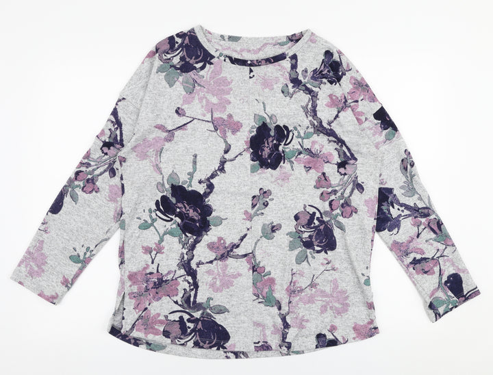 Dunnes Stores Womens Multicoloured Round Neck Floral Polyester Pullover Jumper Size M