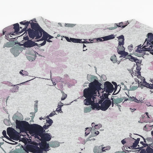 Dunnes Stores Womens Multicoloured Round Neck Floral Polyester Pullover Jumper Size M