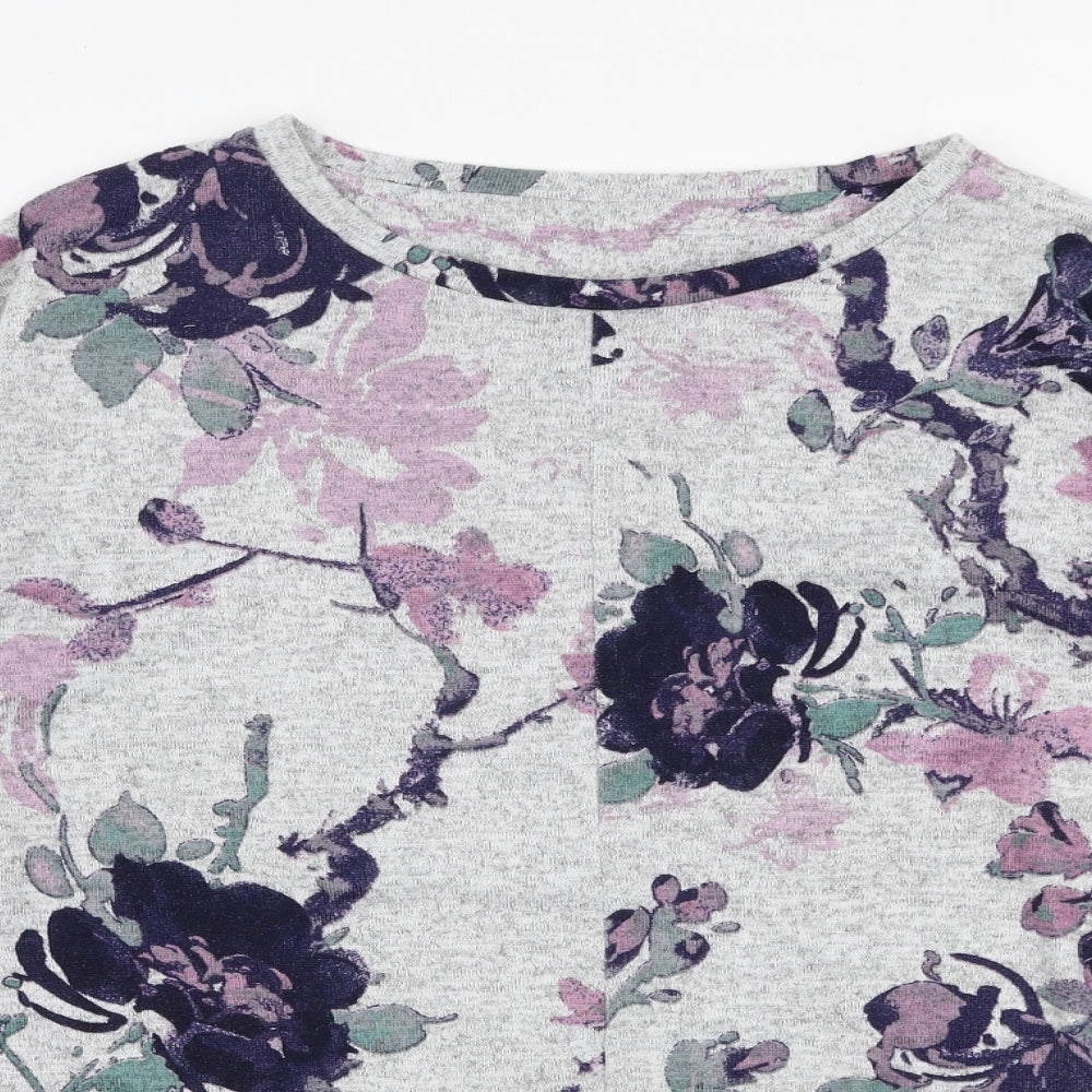 Dunnes Stores Womens Multicoloured Round Neck Floral Polyester Pullover Jumper Size M