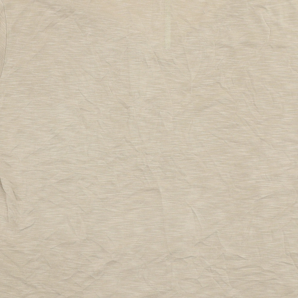 Per Una Womens Beige  Modal Jersey T-Shirt Size 14 V-Neck