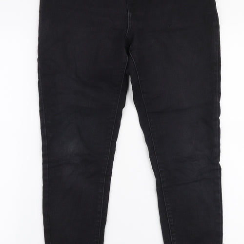Denim Co Womens Black  Cotton Skinny Jeans Size 12 L27 in Slim Zip