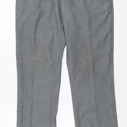 Butler and Webb Mens Grey  Polyester Trousers  Size 34 in L31 in Regular Zip