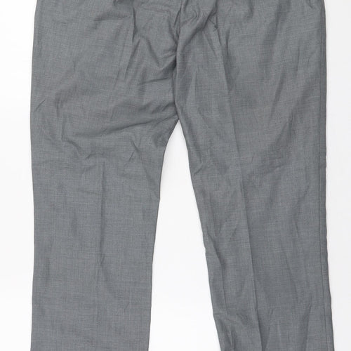 Butler and Webb Mens Grey  Polyester Trousers  Size 34 in L31 in Regular Zip