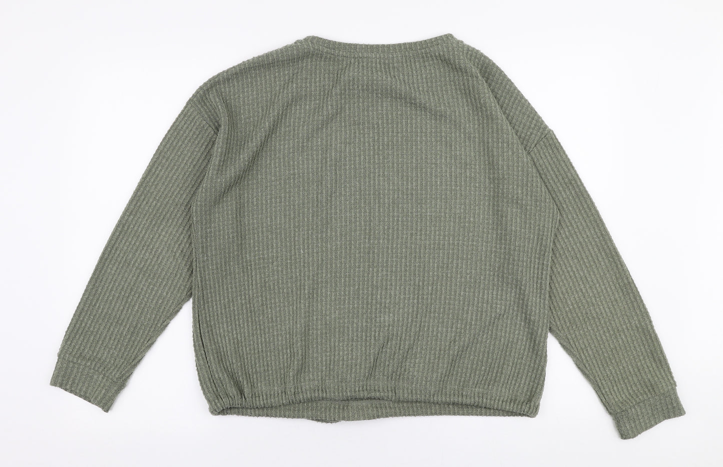 Dunnes Stores Womens Green Round Neck  Polyester Pullover Jumper Size M