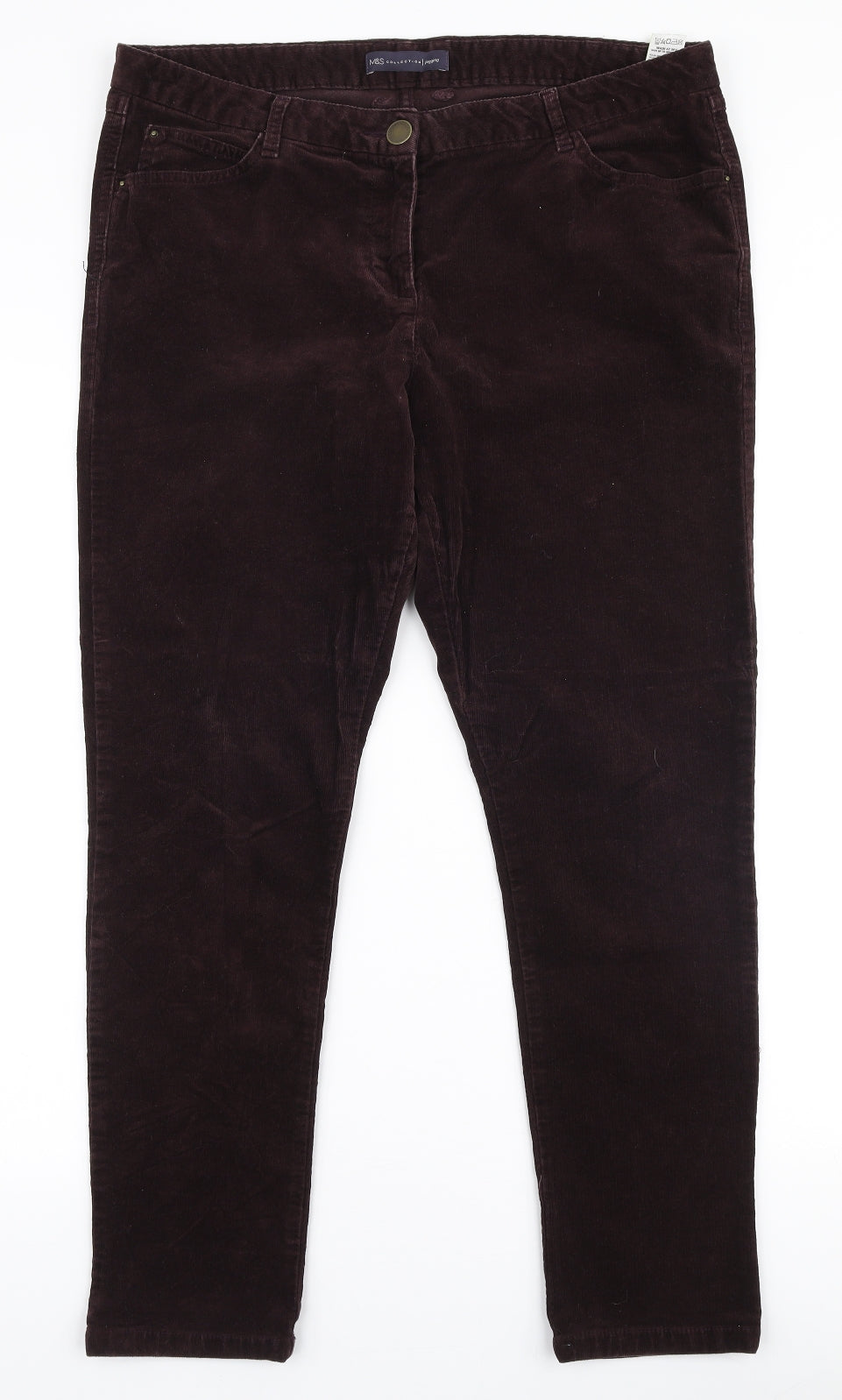 Marks and Spencer Womens Red  Cotton Jegging Jeans Size 14 L27 in Regular Zip