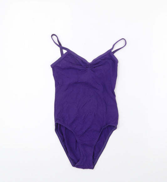 Roch Valley Girls Purple  Cotton Leotard One-Piece Size 9-10 Years