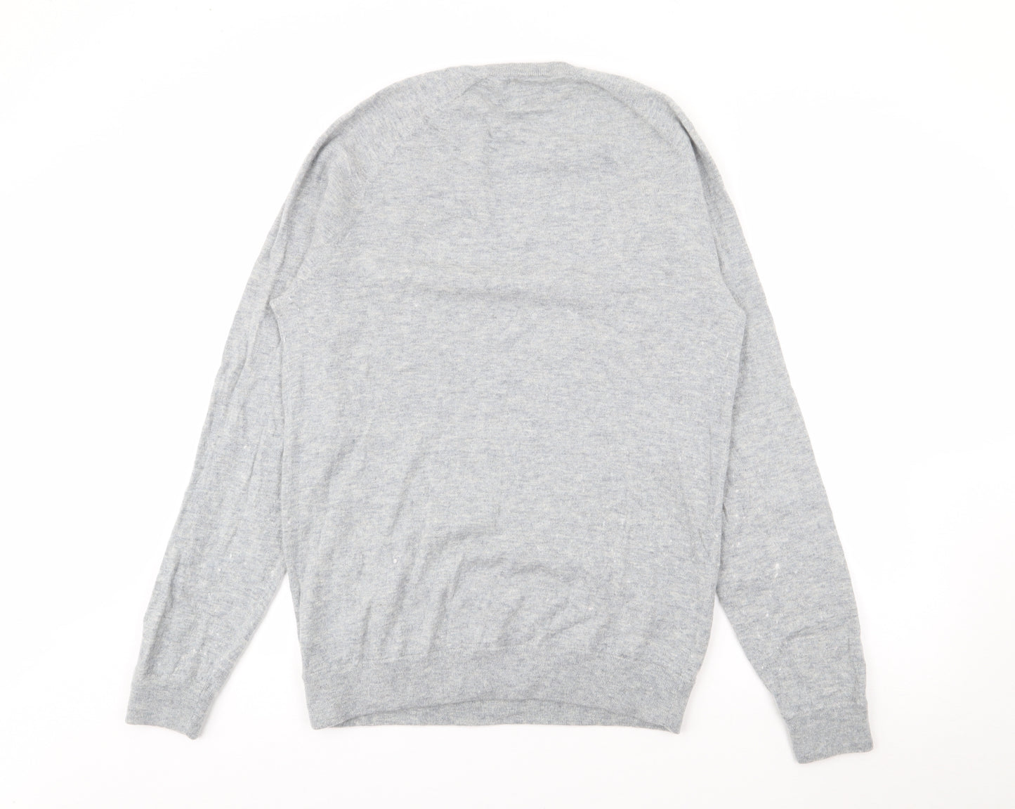 Kin Womens Grey Crew Neck  Wool Pullover Jumper Size XL