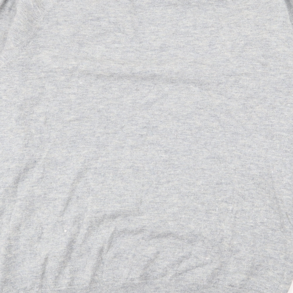 Kin Womens Grey Crew Neck  Wool Pullover Jumper Size XL