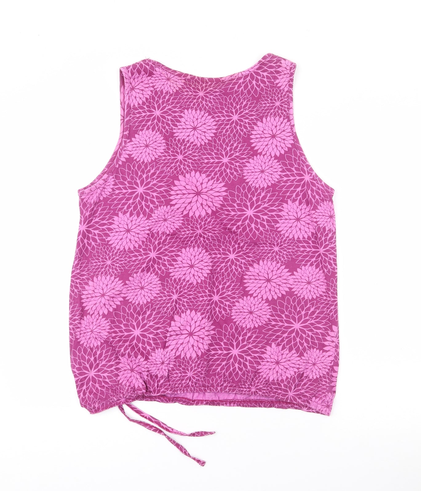 Debenhams Womens Pink Floral Cotton Camisole Tank Size 16 Scoop Neck