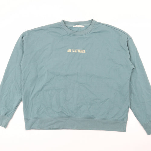 Primark Womens Green  Cotton Pullover Sweatshirt Size M   - Au Natural