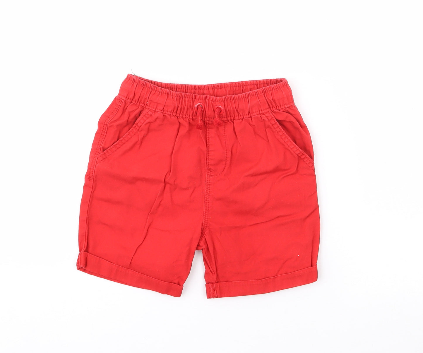 George Boys Red  Cotton Bermuda Shorts Size 3-4 Years  Regular