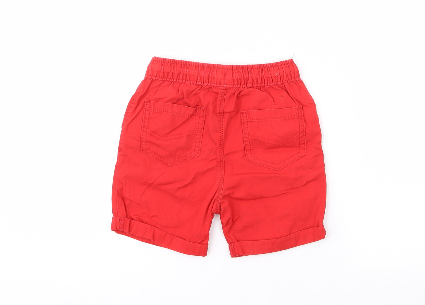 George Boys Red  Cotton Bermuda Shorts Size 3-4 Years  Regular