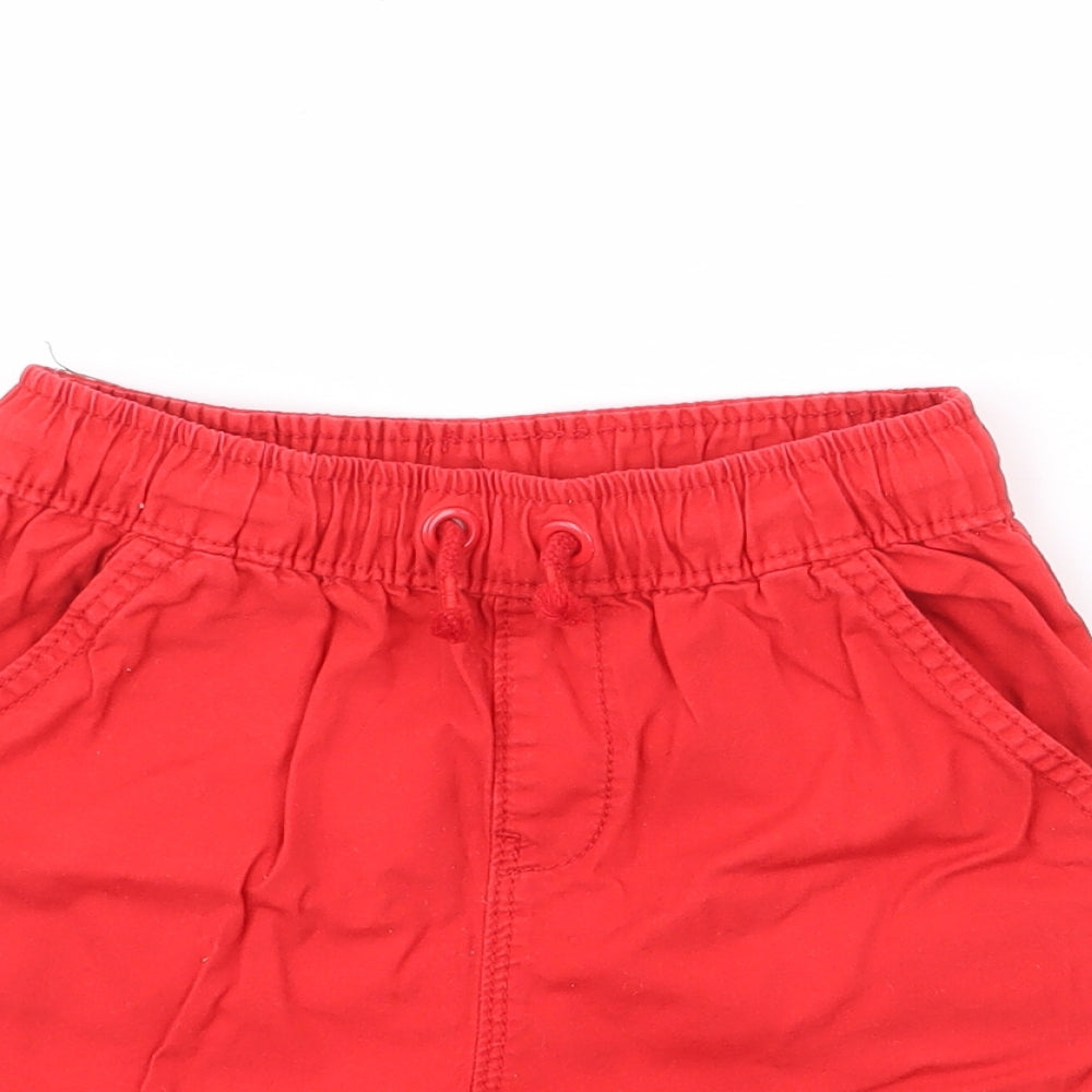 George Boys Red  Cotton Bermuda Shorts Size 3-4 Years  Regular
