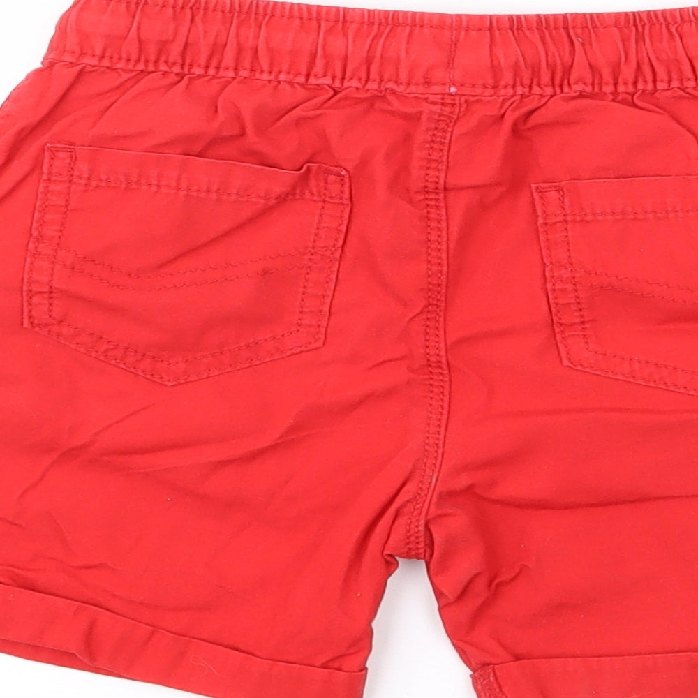 George Boys Red  Cotton Bermuda Shorts Size 3-4 Years  Regular