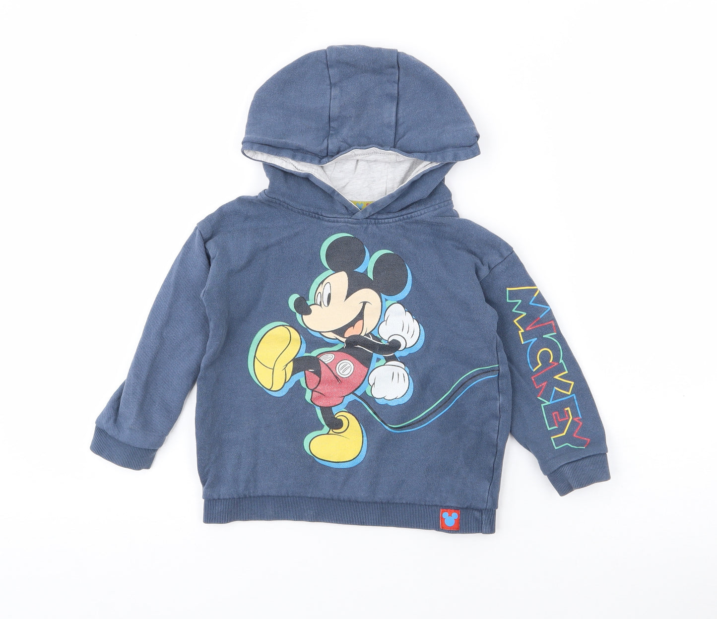 George Boys Blue  Cotton Pullover Hoodie Size 2-3 Years   - Mickey Mouse
