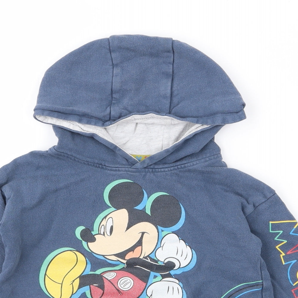 George Boys Blue  Cotton Pullover Hoodie Size 2-3 Years   - Mickey Mouse