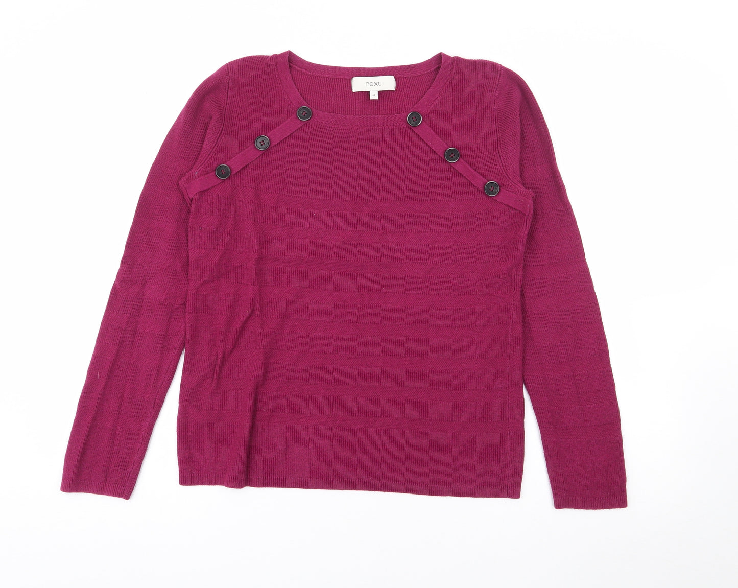 NEXT Womens Purple Boat Neck  Cotton Pullover Jumper Size 10