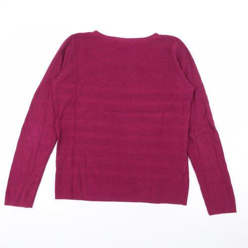 NEXT Womens Purple Boat Neck  Cotton Pullover Jumper Size 10