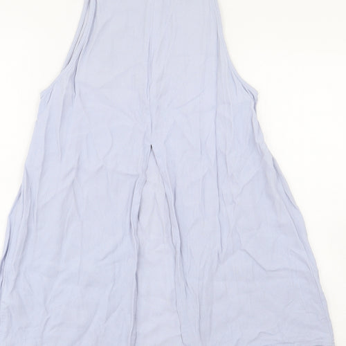 Topshop Womens Blue  Viscose Basic Tank Size 8 Scoop Neck