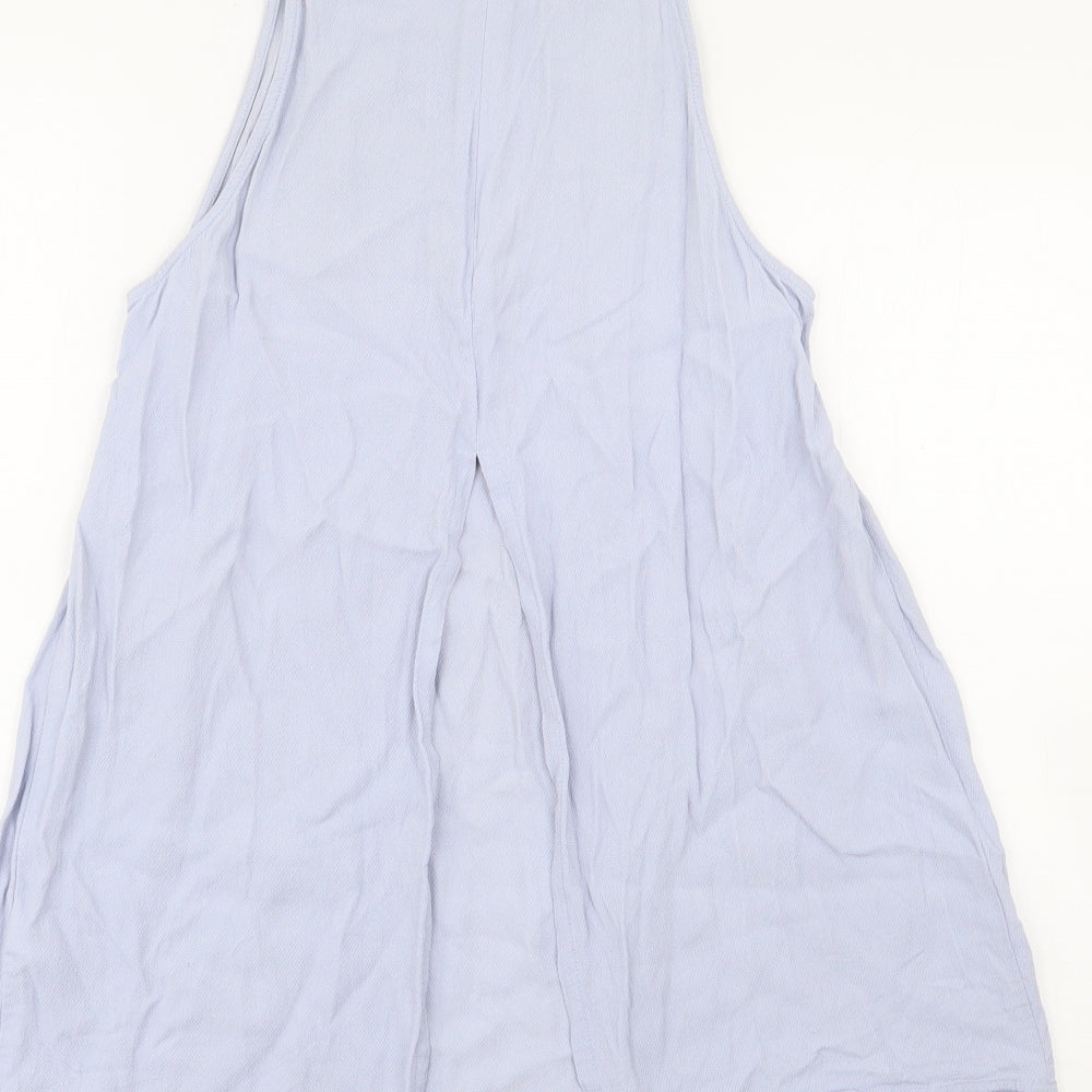 Topshop Womens Blue  Viscose Basic Tank Size 8 Scoop Neck