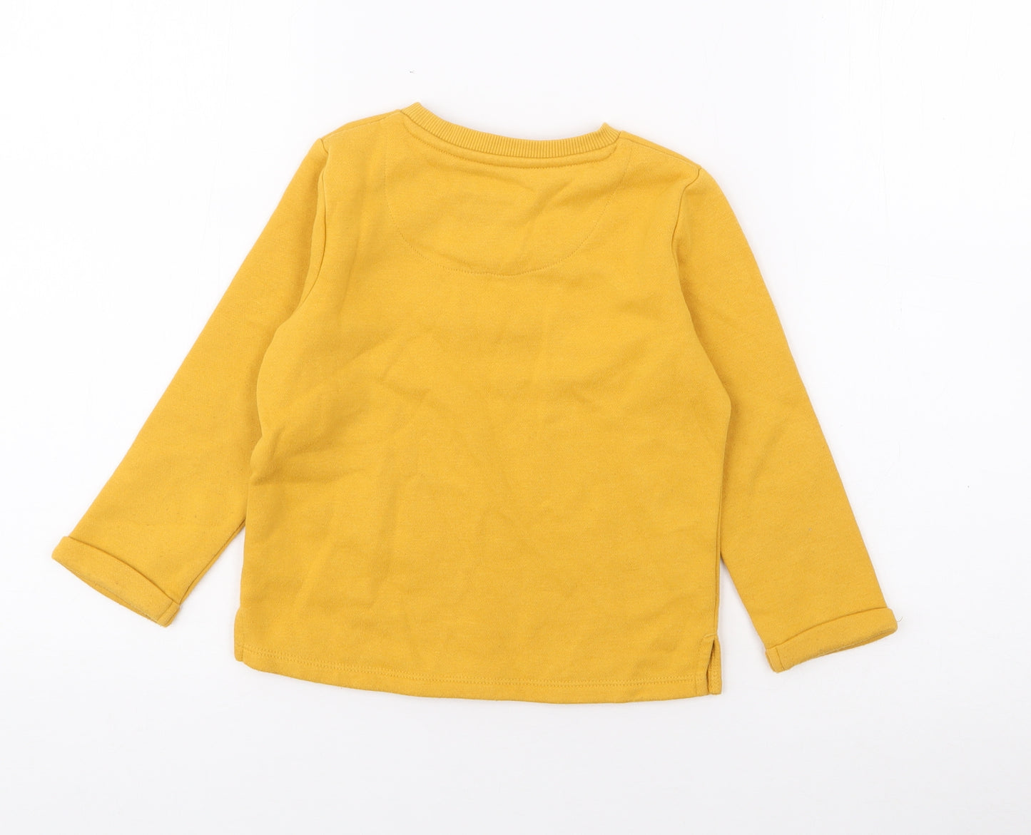 F&F Girls Yellow  Cotton Pullover Sweatshirt Size 3-4 Years